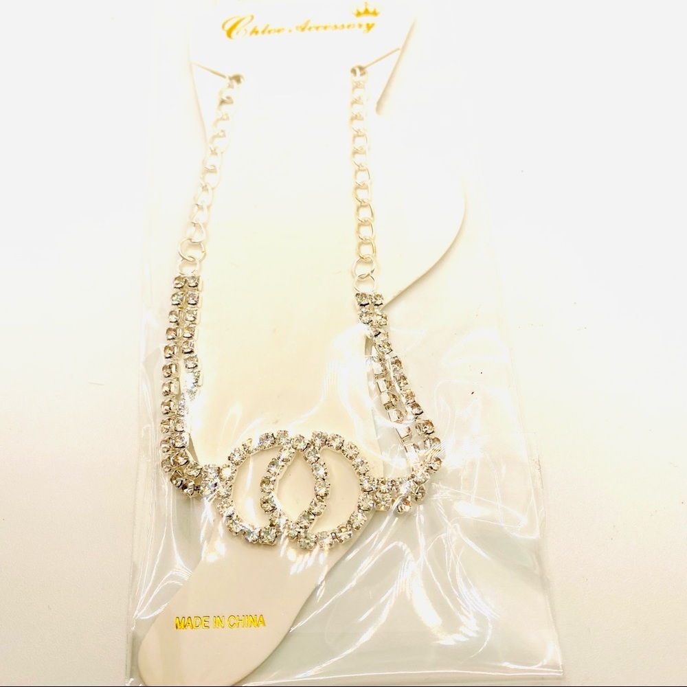 Anklet Crystal Forever Love set in Silver Tone. SUPER BRILLIANT AND SPARKLY! - Picture 11 of 11